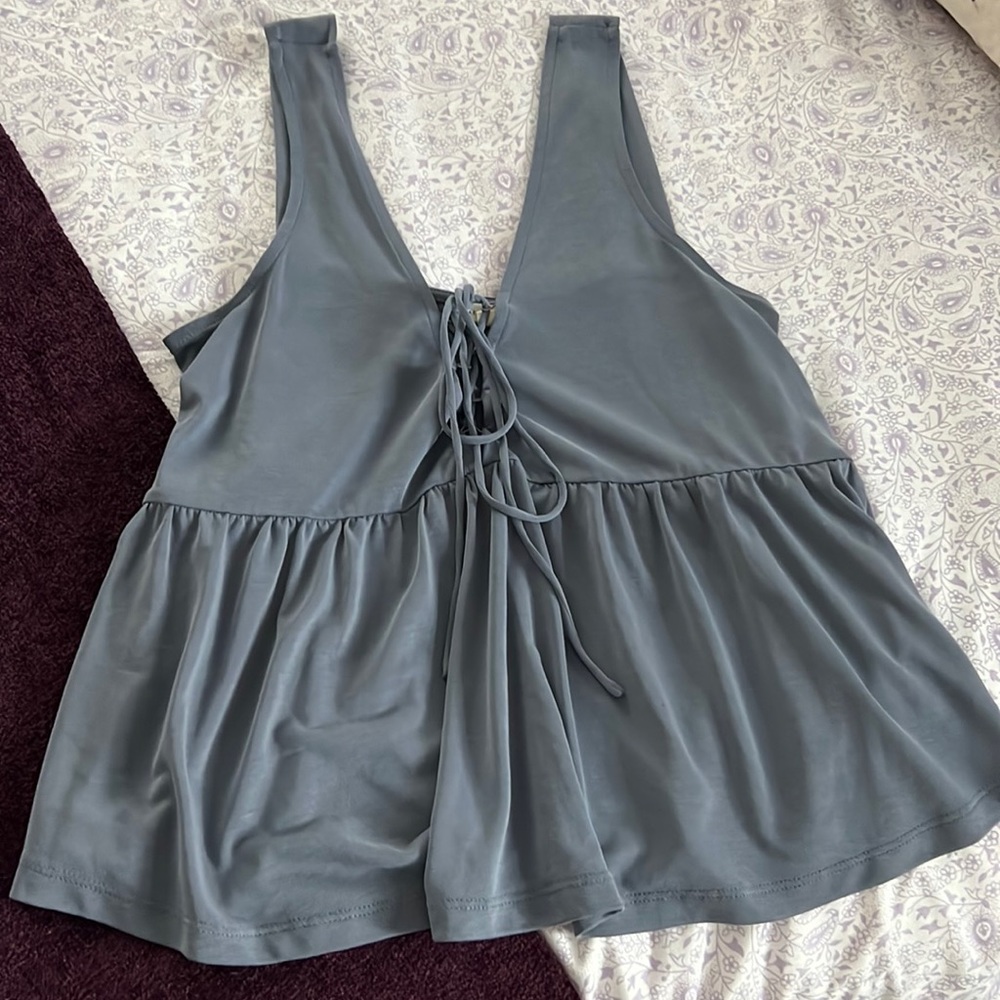 Blue tie top